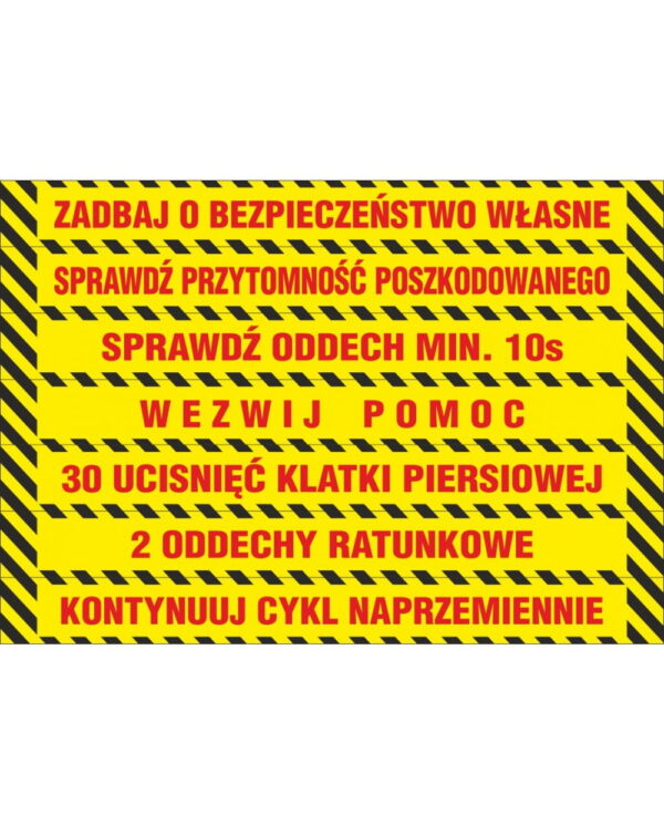 NAKLEJKI PIERWSZA POMOC - CZERWONE LITERY