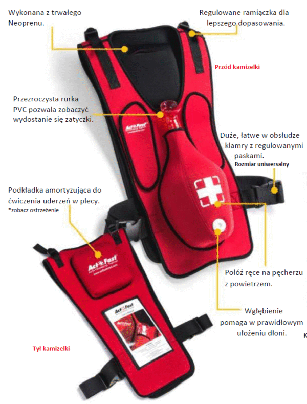 Kamizelka Act Fast - do nauki rękoczynu Heimlicha zakrztuszenia, zadławienia - obrazek 3