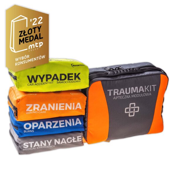TRAUMA KIT Apteczka Samochodowa duża (WRSO) Torba PREMIUM BAG Fluo