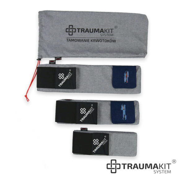 ZESTAW: TRAUMA KIT Trenażer do zakładania opaski zaciskowej T3 (Train the Tourniquet) z raną - rozm. L+M+S w pokrowcu - obrazek 2