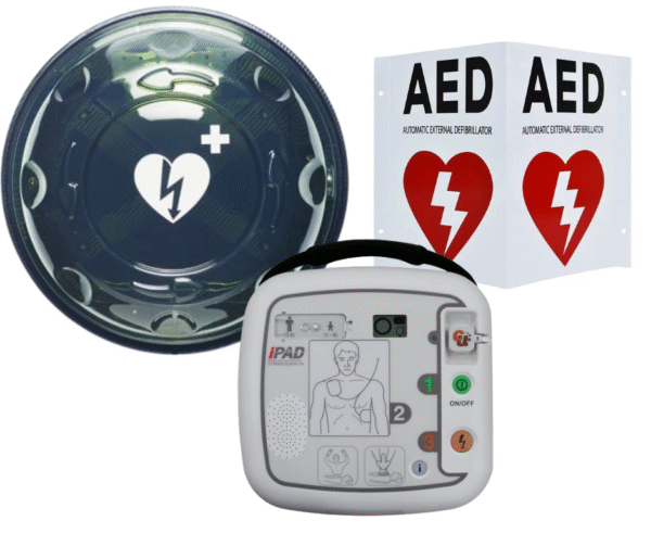 Defibrylator AED IPAD SP1+Kapsuła Rotaid zewnętrzna +tablica z oznaczeniem AED