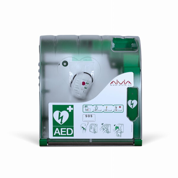 ZESTAW: Defibrylator AED IPAD SP 1 z szafką aivia 200 + tablica z oznaczeniem AED - obrazek 2