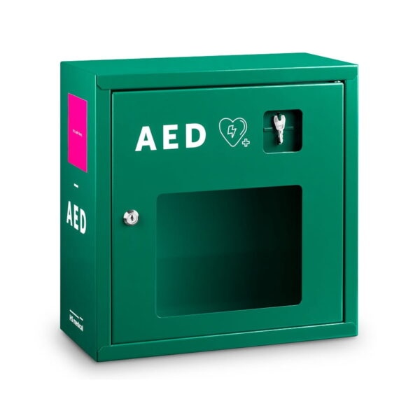 Szafka metalowa zielona na defibrylator AED Wersja z alarmem dźwiękowym - obrazek 3