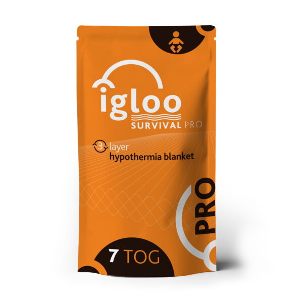 Koc termiczny IGLOO PRO 3-warstwowy koc termiczny - Pomarańczowy - Rozmiar pediatryczny (dla niemowląt)