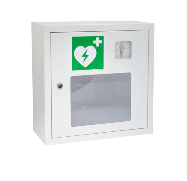 Defibrylator Zoll AED Plus z torbą transportową, bateriami, elektrodą CPR-D i szafką metalową białą - obrazek 5
